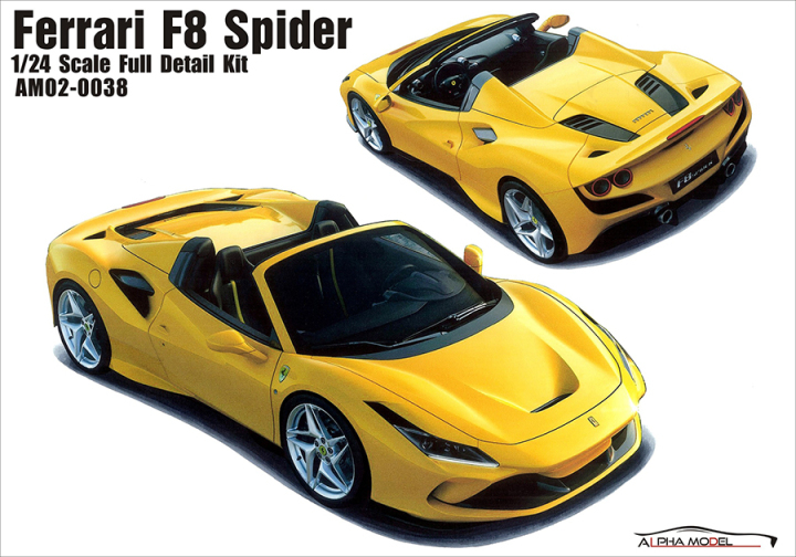1/24 scale model car kit Ferrari F8 Spider——Alpha Model