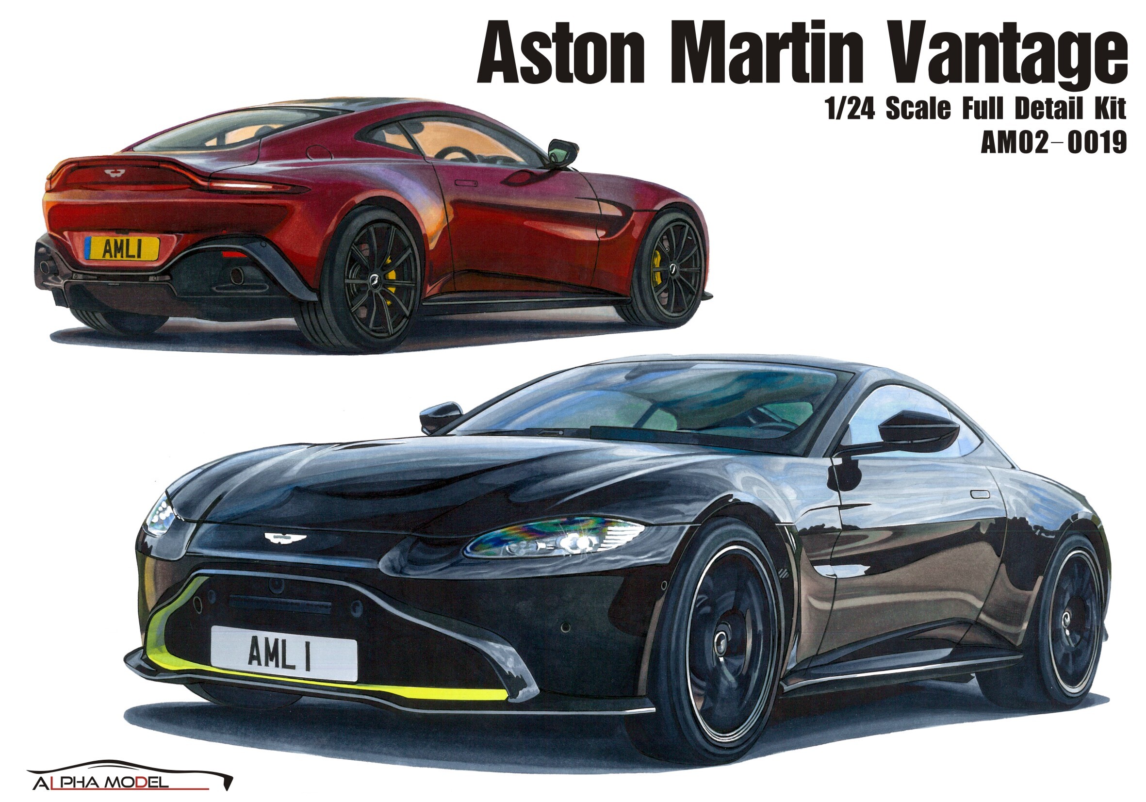 alpha model,1/24 scale model cars,resin car model kits,1/24 Aston Martin