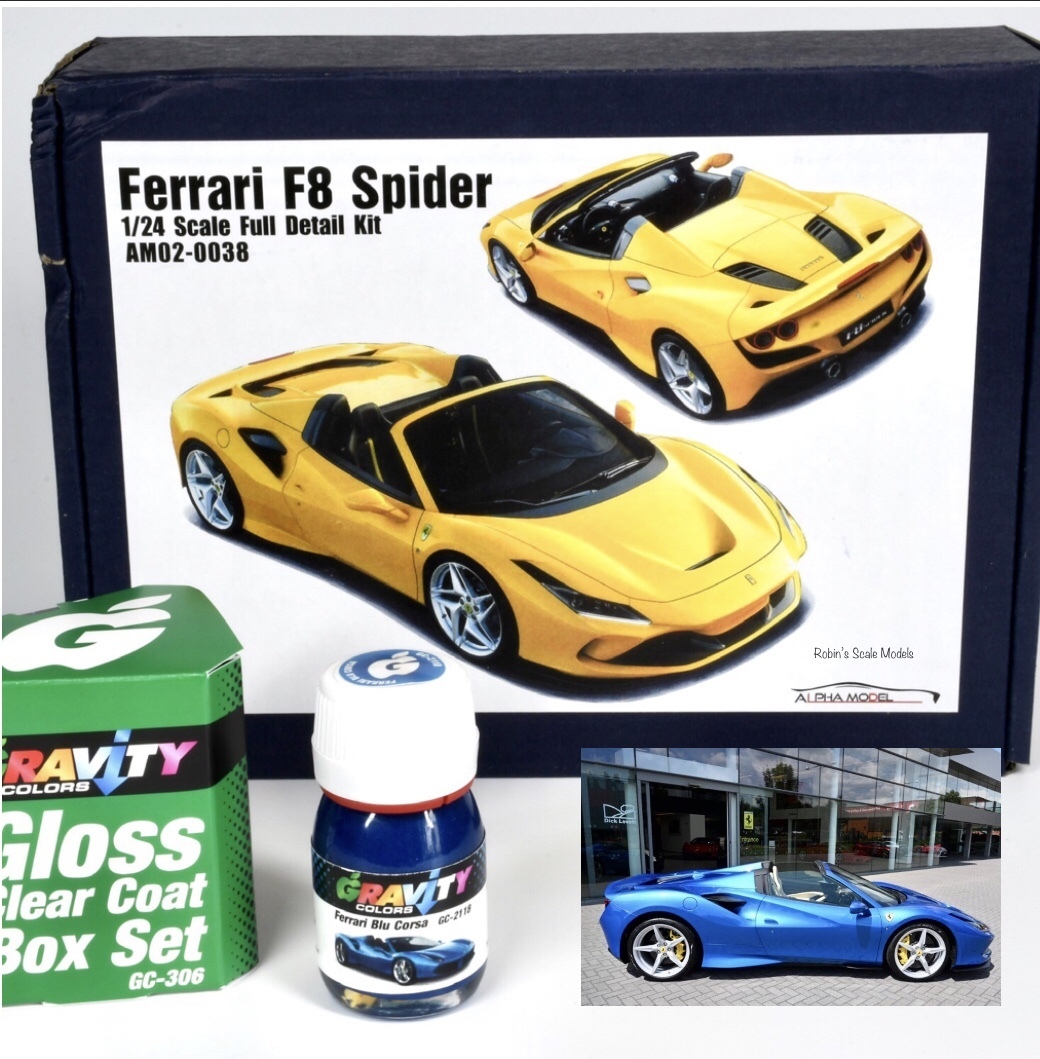 1/24 scale model car kit Ferrari F8 Spider——Alpha Model