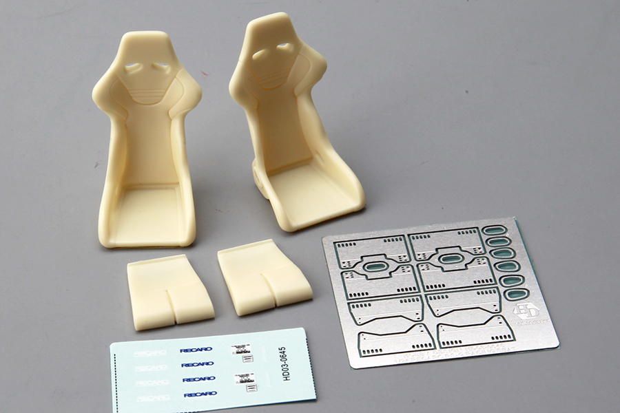 1/24 1/25 Scale Resin Racing Drifting Car Seats – Set Of 2, Gray, Unassembled Kit