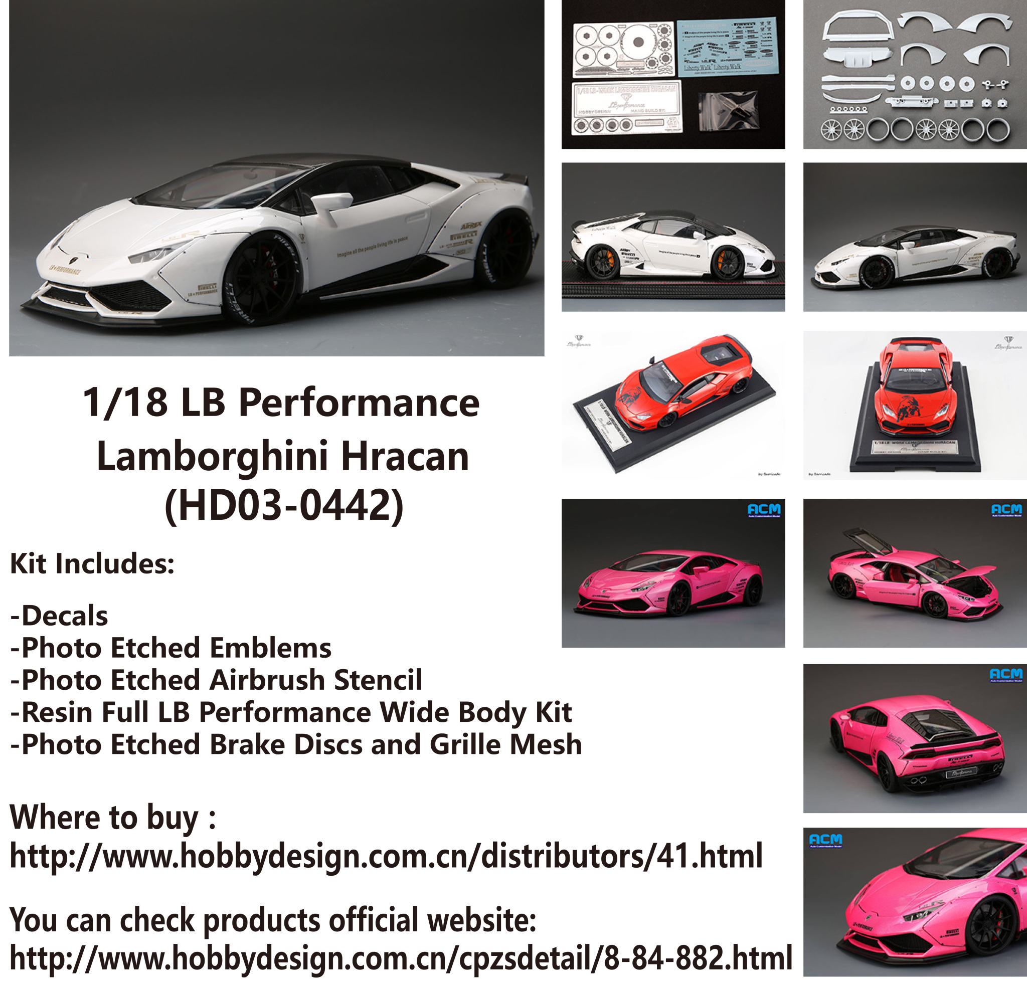 1/18 LB Performance Lamborghini Huracan For Autoart Huracan Wide