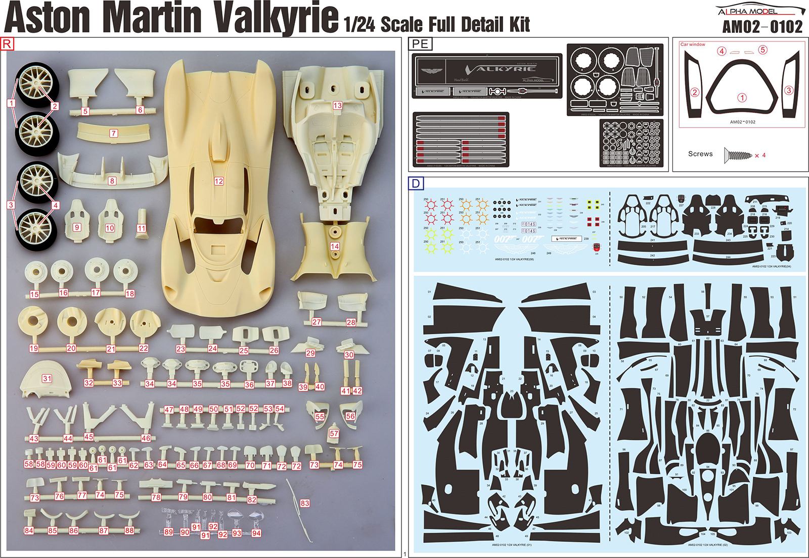 1/24 scale model car kit Aston Martin Valkyrie-Alpha Model