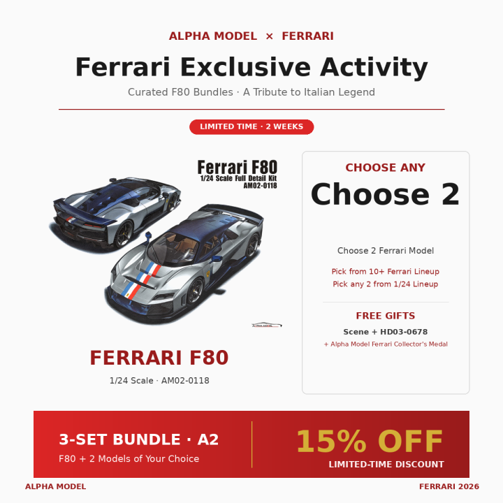 Ferrari コレクション セット② F80 + 1/24 Model Kit x 2