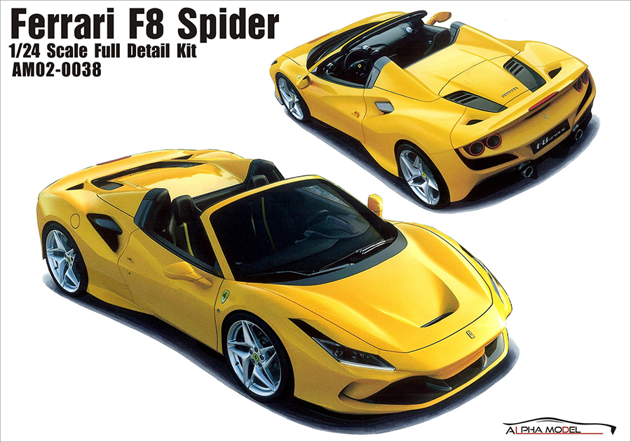 1/24 scale model car kit Ferrari F8 Spider——Alpha Model