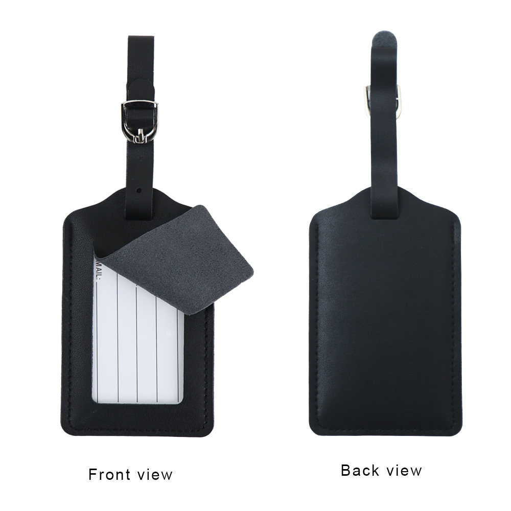 black luggage tag