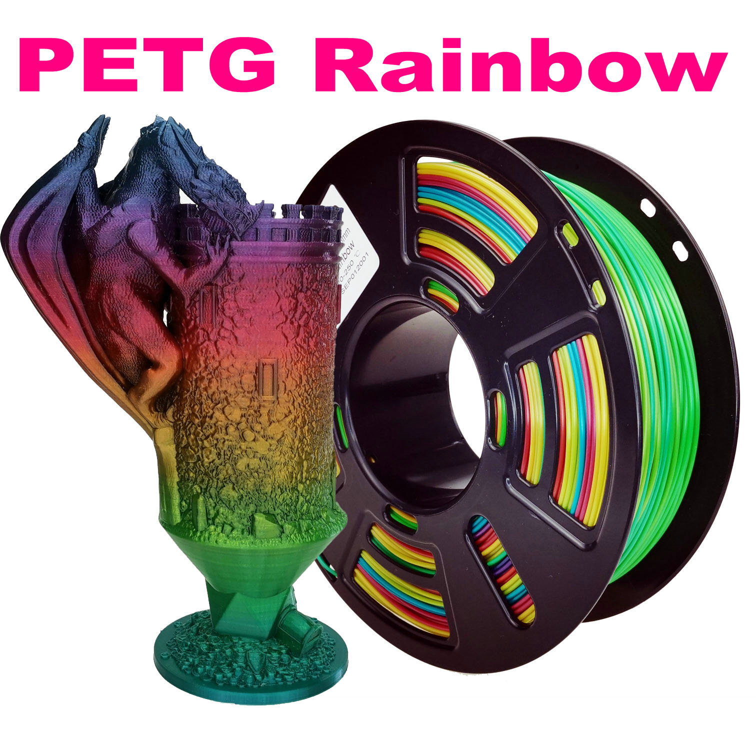 Multicolor Rainbow PETG Filament
