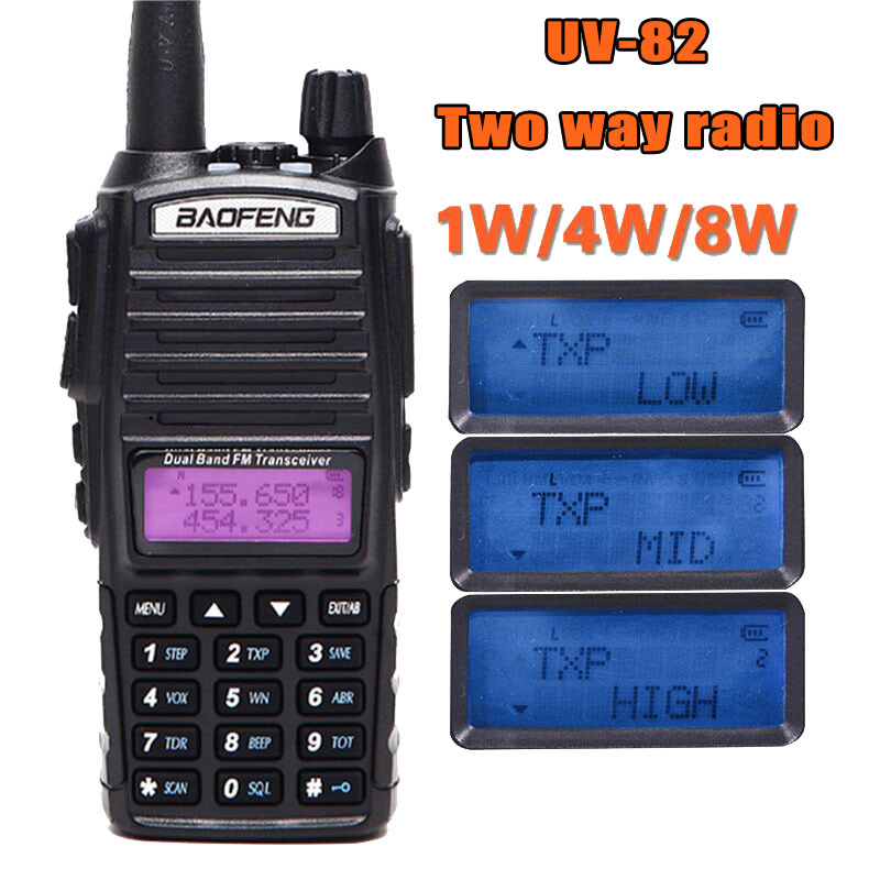 2020 Baofeng Uv 82 Plus 8w 10km Long Range Powerful Walkie Talkie Portable Cb Vhfuhf Ptt Two 3478