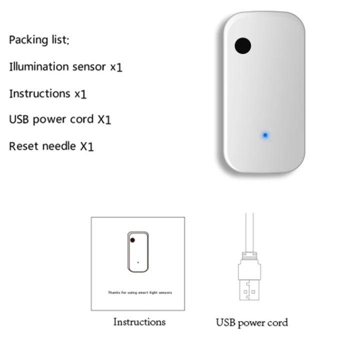 Tuya Wifi Smart Light Brightness Detection Sensor Tuya Smart Wifi Light Sensor