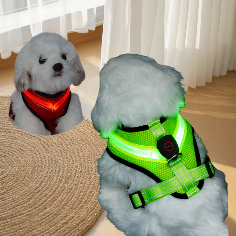 USB Rechargeable LED Dog Harness USB Rechargeable LED Dog Harness USB charging pet safety harness,LED illuminated harness for dogs and cats,breathable reflective dog harness,night visibility pet harness rechargeable