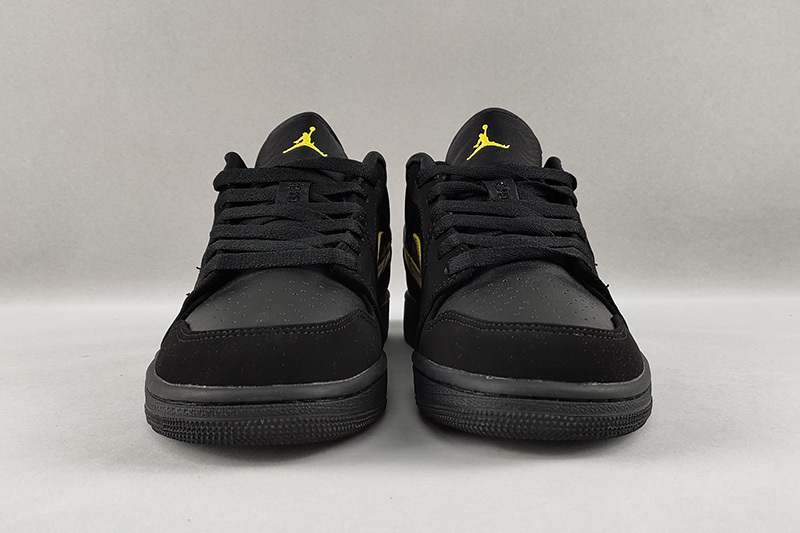 Replica Air Jordan 1 Low Black Gold 553558-071 [Better Version] - Onebyonemall