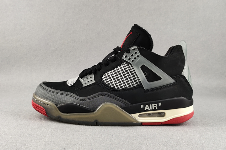 Replica OFF White x Air Jordan 4 Bred CV9388-001 [Top Version] - Onebyonemall