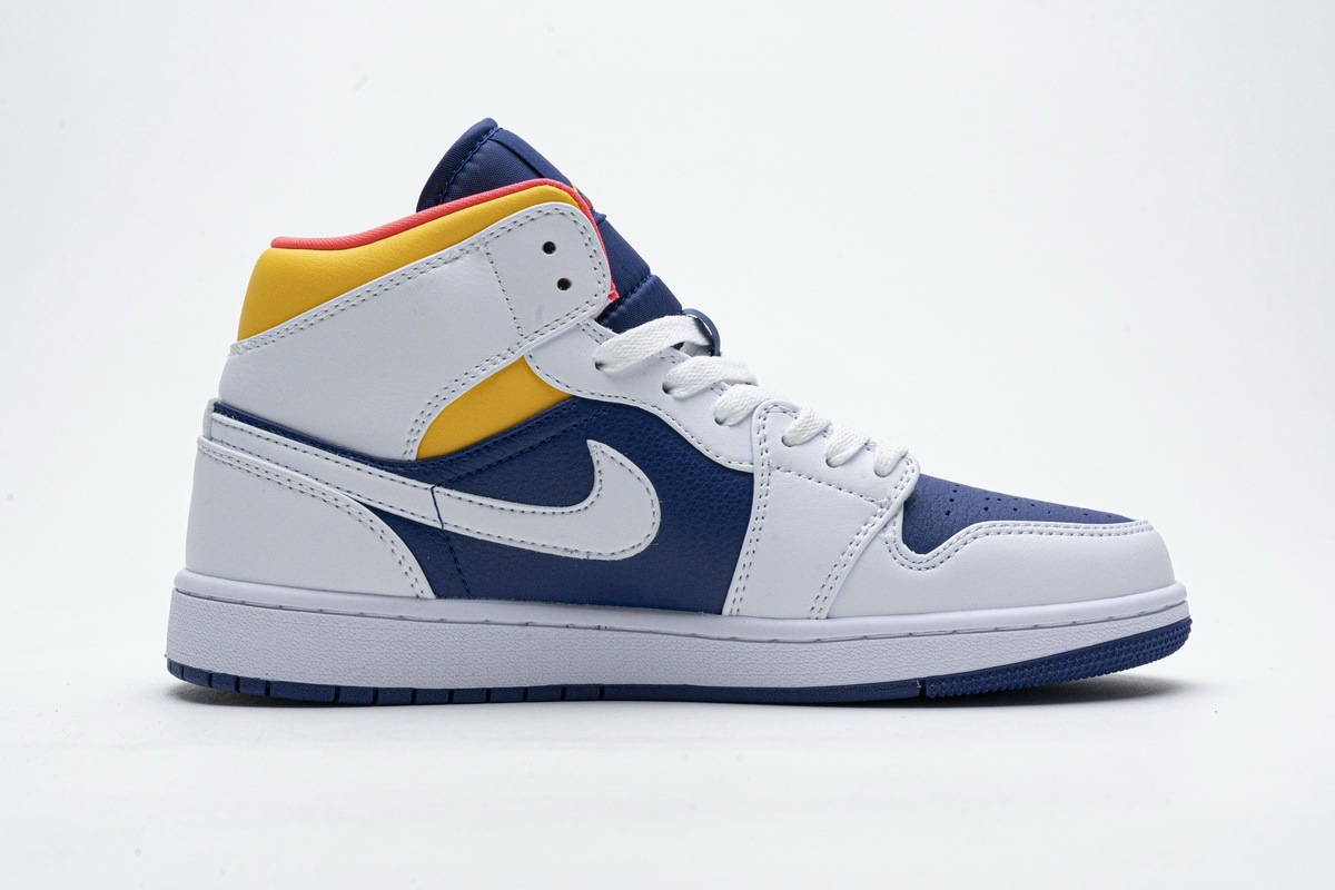 Replica Air Jordan 1 Mid Royal Blue Laser Orange 554724-131 [Better Version] - Onebyonemall