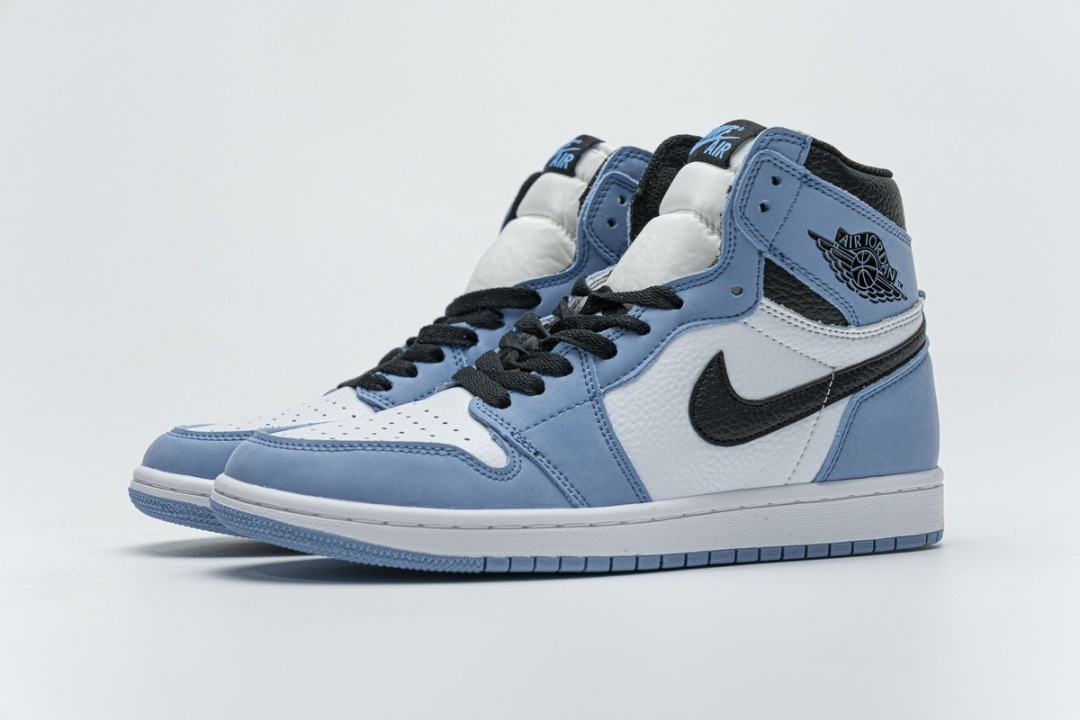 Replica Air Jordan 1 High White University Blue Black 555088-134 [Better Version] - Onebyonemall
