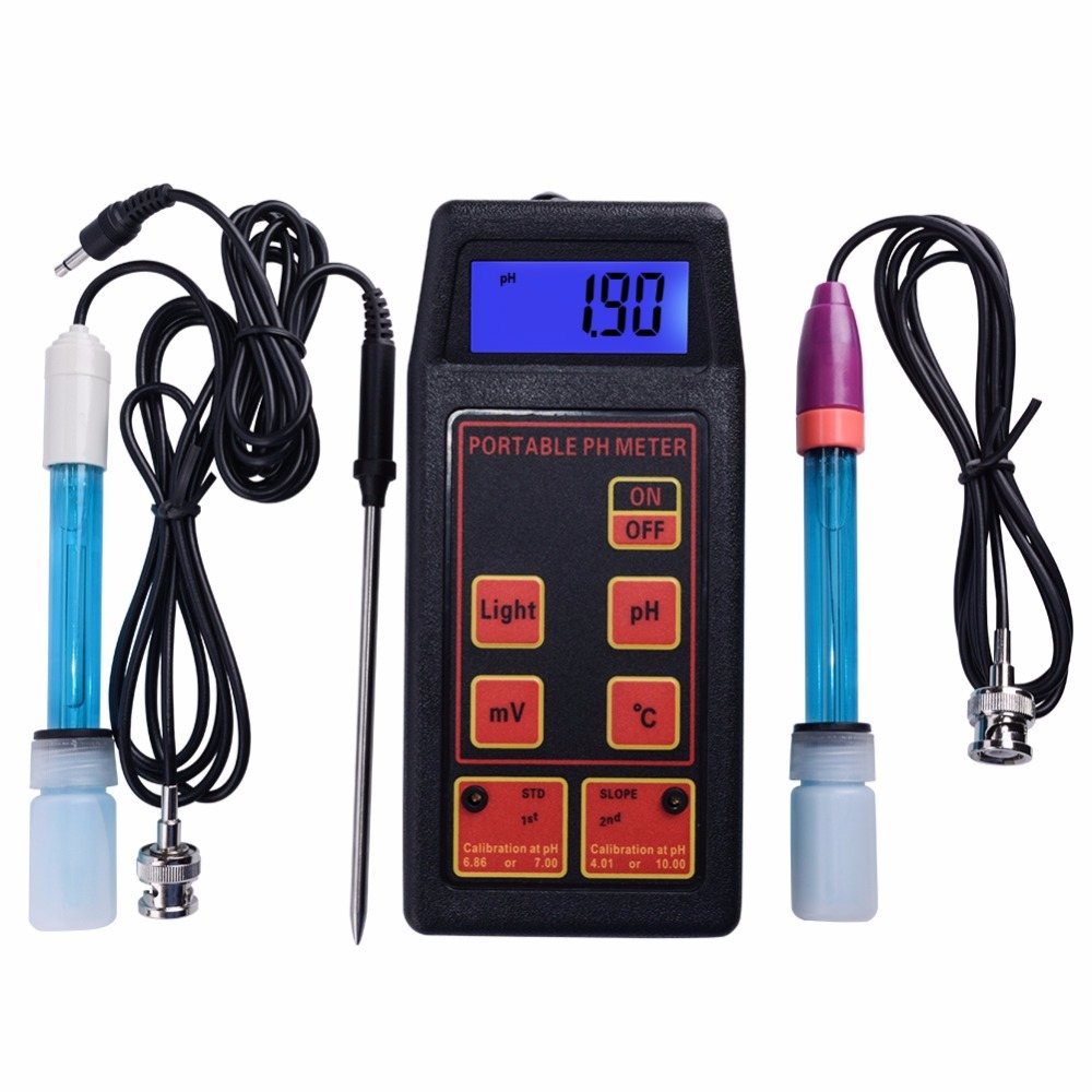 3in1 High Accuracy Portable pH/mV/Temp Meter + Replaceable pH & ORP