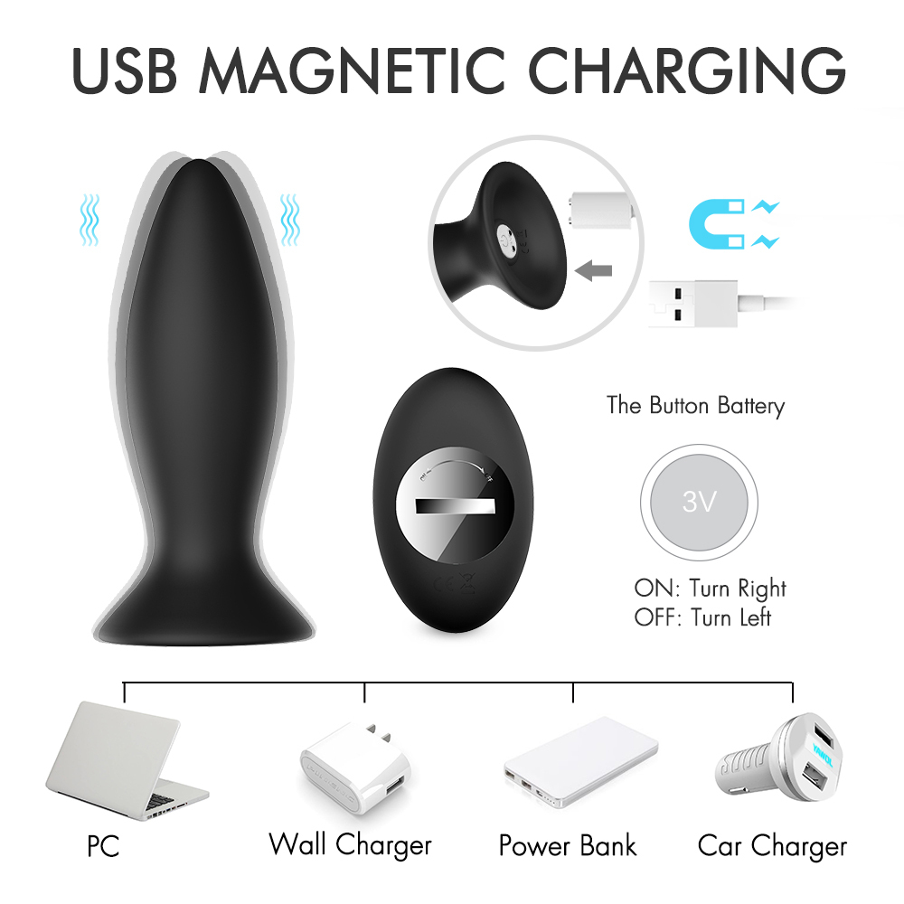 S-HANDE 3 pcs Remote Control Butt Plug Sex Toys Chastity Anal Plug Vibrator For Man Women 