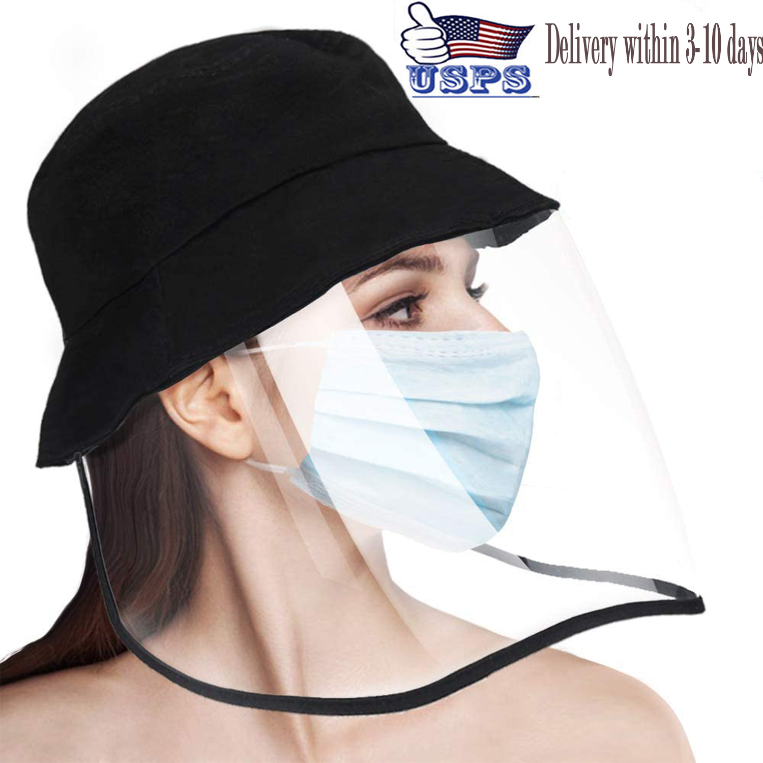 Best Mask Anti Saliva Protective Hat With Clear Face Shield Full