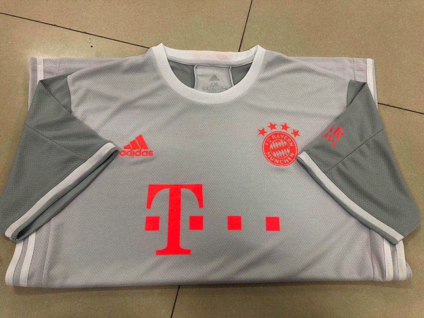 Hot Sale Bayern Munich New Away Soccer Jersey 2020 2021 Grey Football Shirt