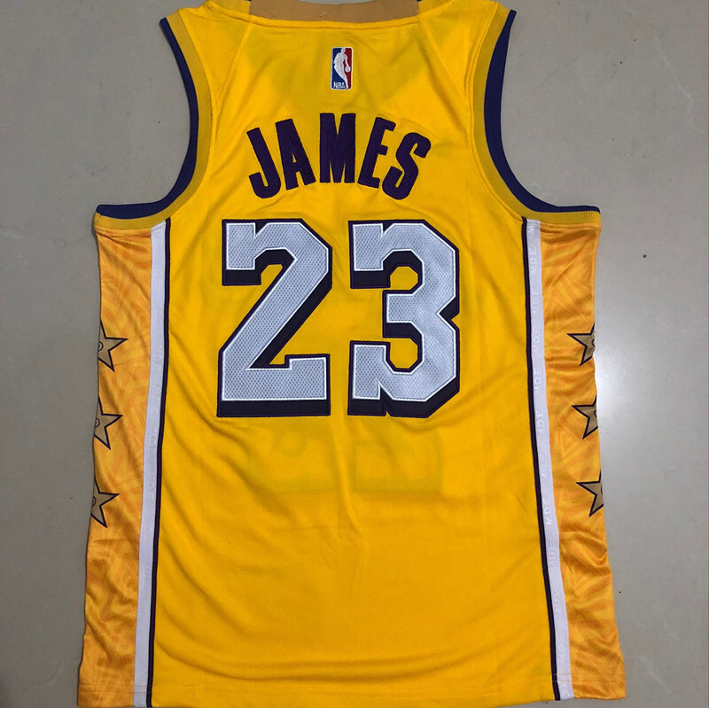 Men's Los Angeles Lakers NO. 23 James 2020 City Authentic Jersey Yellow Shirts