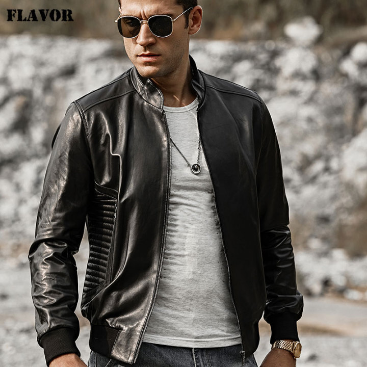 Pigskin leather jacket brands discount lambskin removable fur