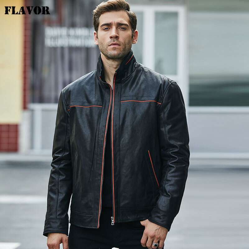 FLAVOR Mens Real Leather Bomber Jacket With Removable Fur Collar Genuine  Leather Pigskin Jackets Winter Warm Coat Men 211008 From Lu003, $379.45 |  DHgate.Com