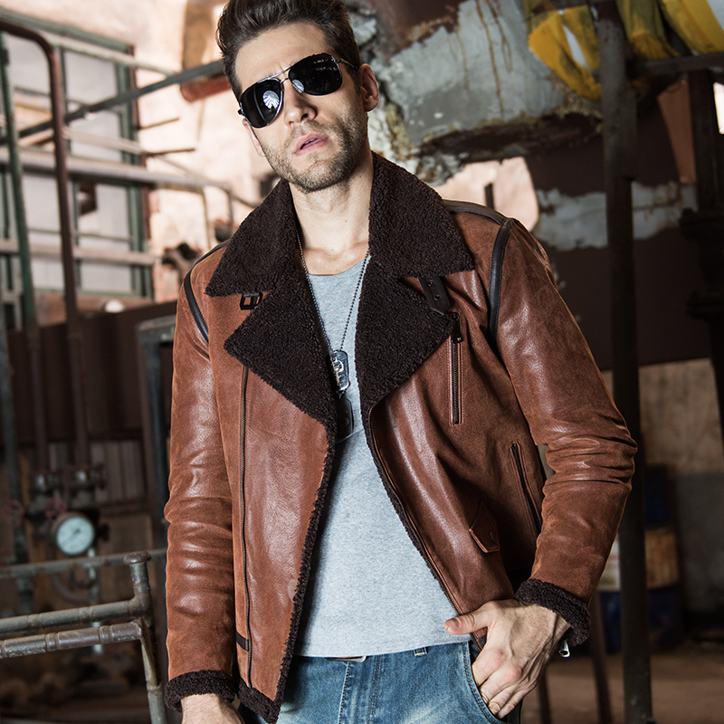 Fashion cowhide leather bomber coat| fashion pigskin leather