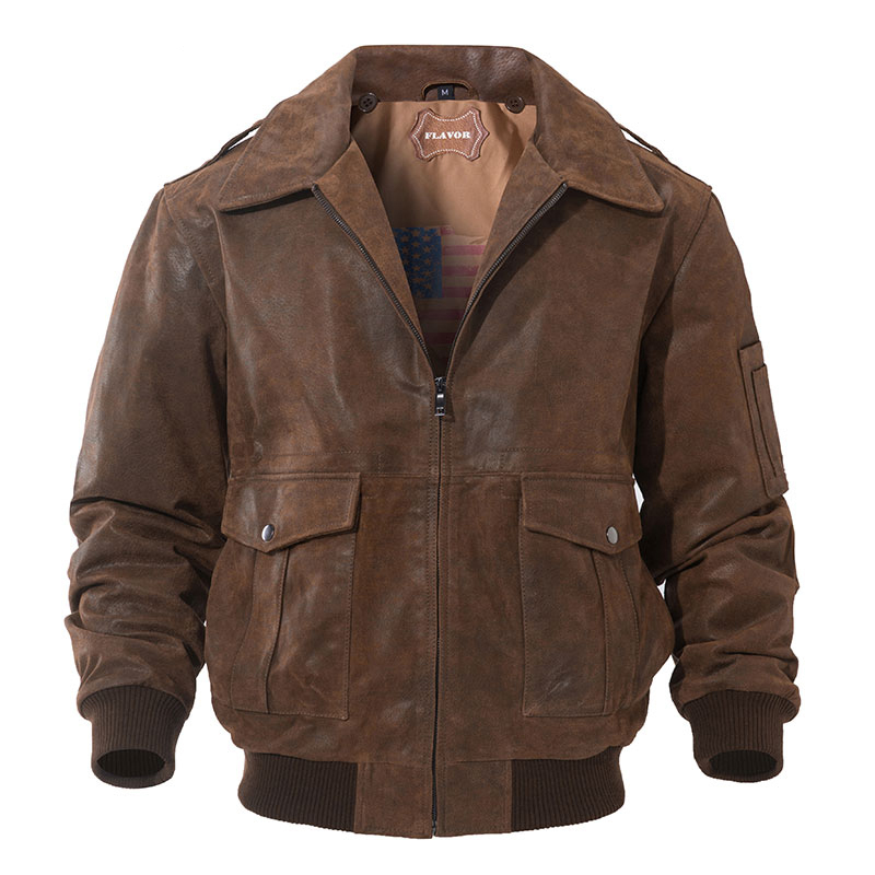 Discount men's suede leather jacket rib trim| buy discount flavor