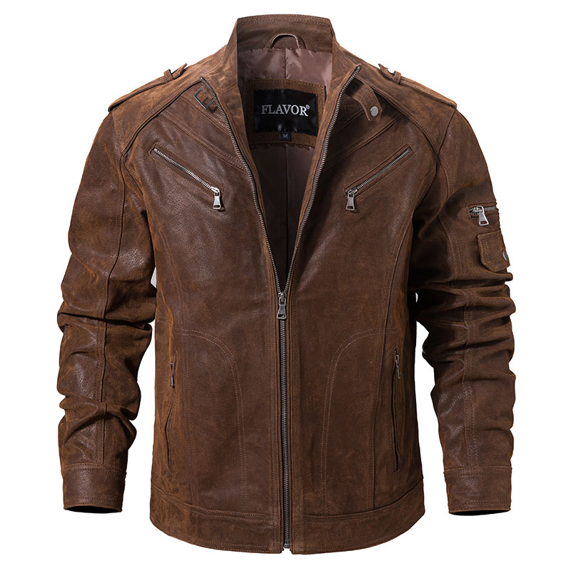 Flavor leather denim jacket brown brands| 100% polyester flavor leather ...