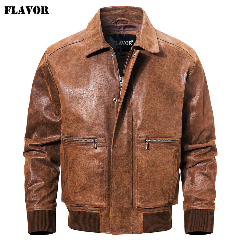 New Men's Warm Real Pigskin Air Force Leather Jacket Aviator Made Of  Genuine Pigskin Leather MXGX20-2