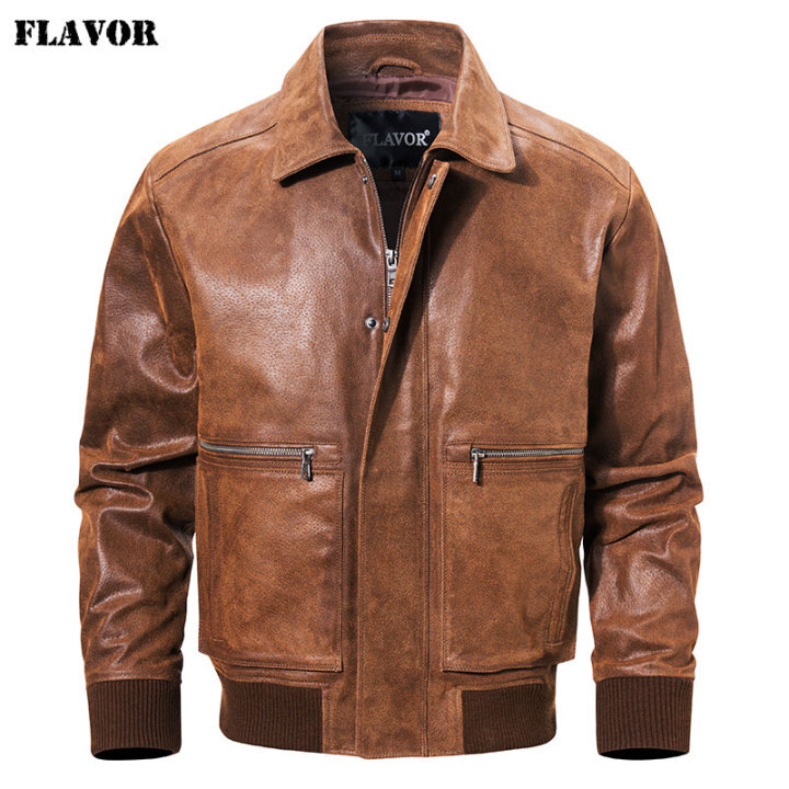 New Men's Warm Real Pigskin Air Force Leather Jacket Aviator Made Of ...