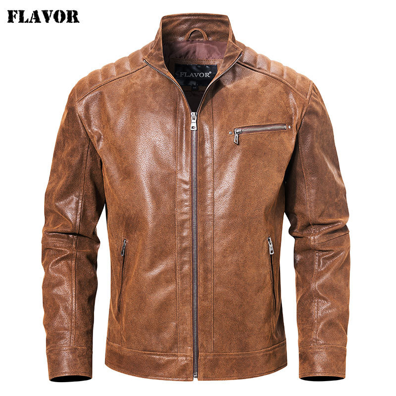 New Men's Real Leather Jacket with Genuine Pigskin Leather Motorcycle ...