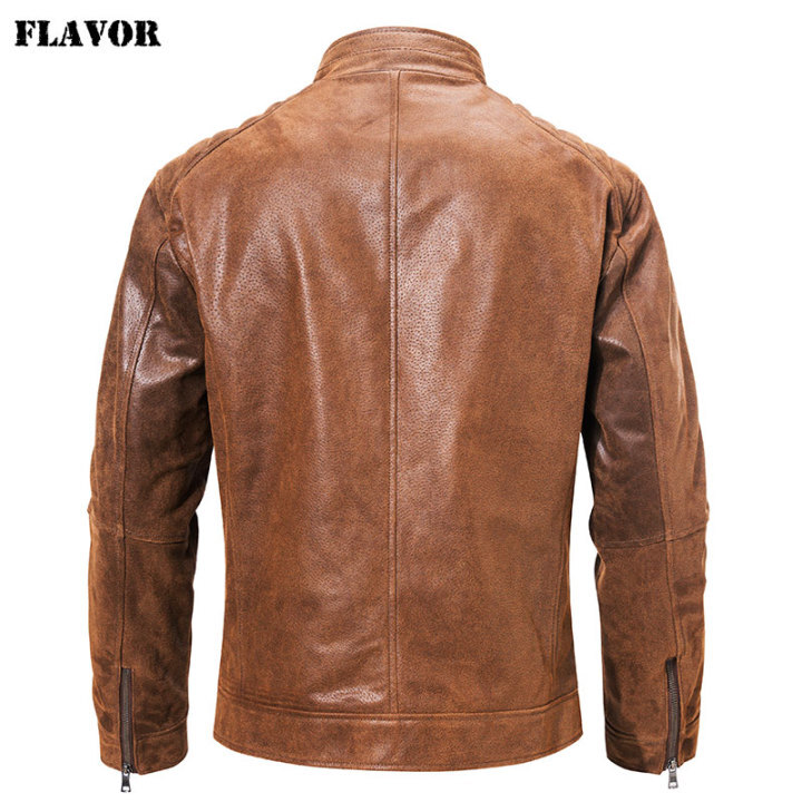 通販生活 ファッション New_Men_s_Real_Leather_Jacket_ ジャケット・アウター