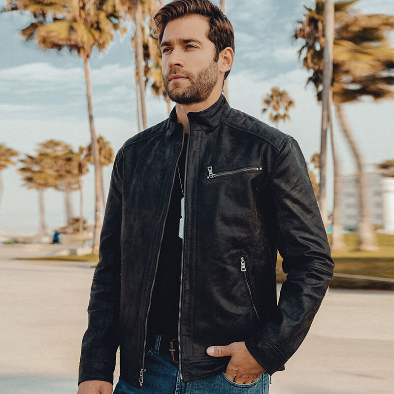 Men's 100% Leather Motorcycle Jacket