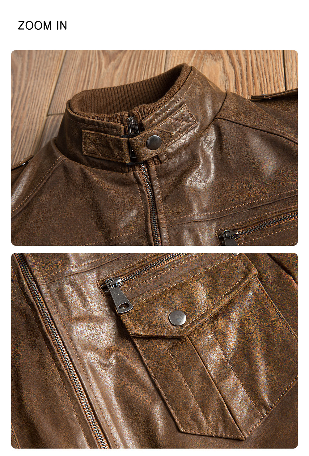 Men's Vintage Genuine Leather Biker Jacket M2016-116 Buy genuine jacket brown biker| lambskin leather bomber jacket brands