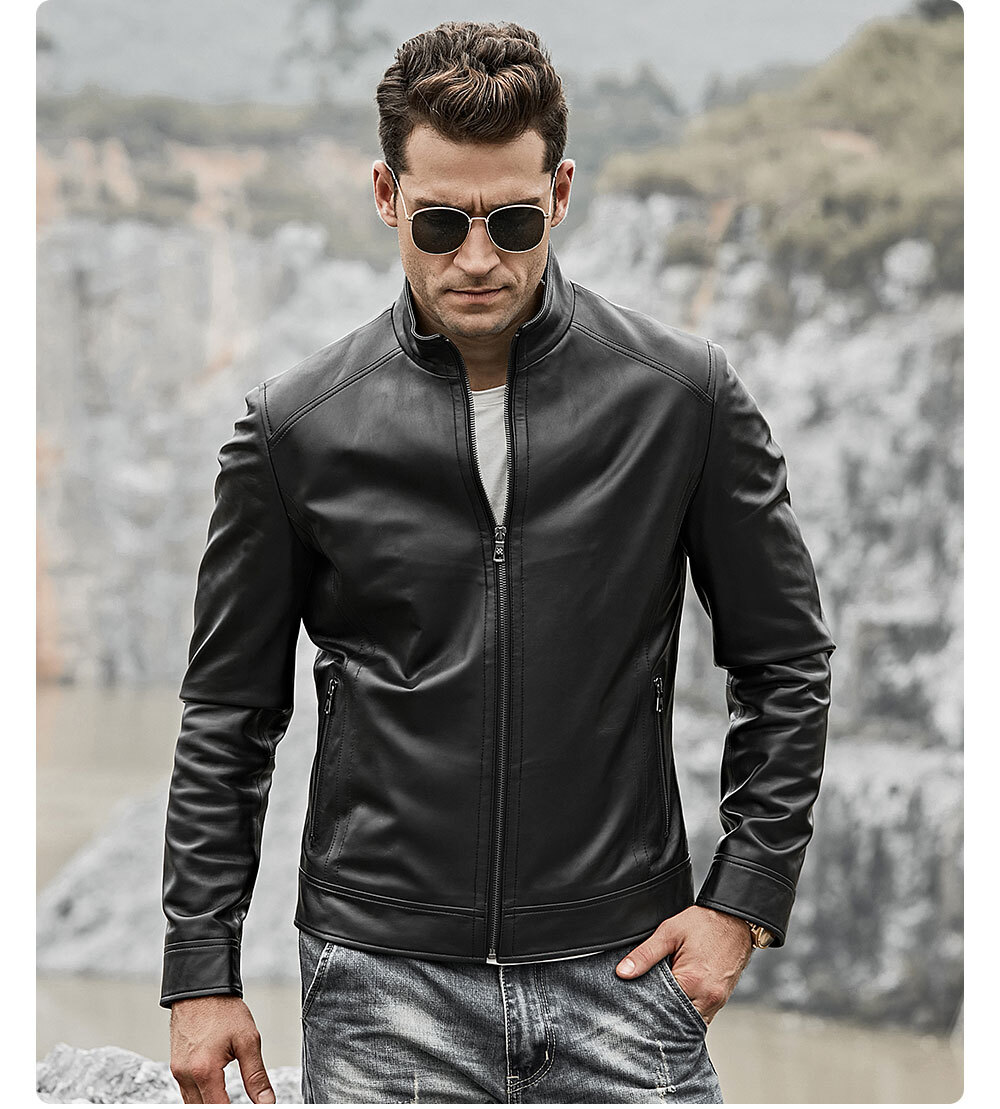 Men's Classic Leather Moto Jacket 13 Buy removable hooded leather jacket| buy lambskin leather bomber jacket