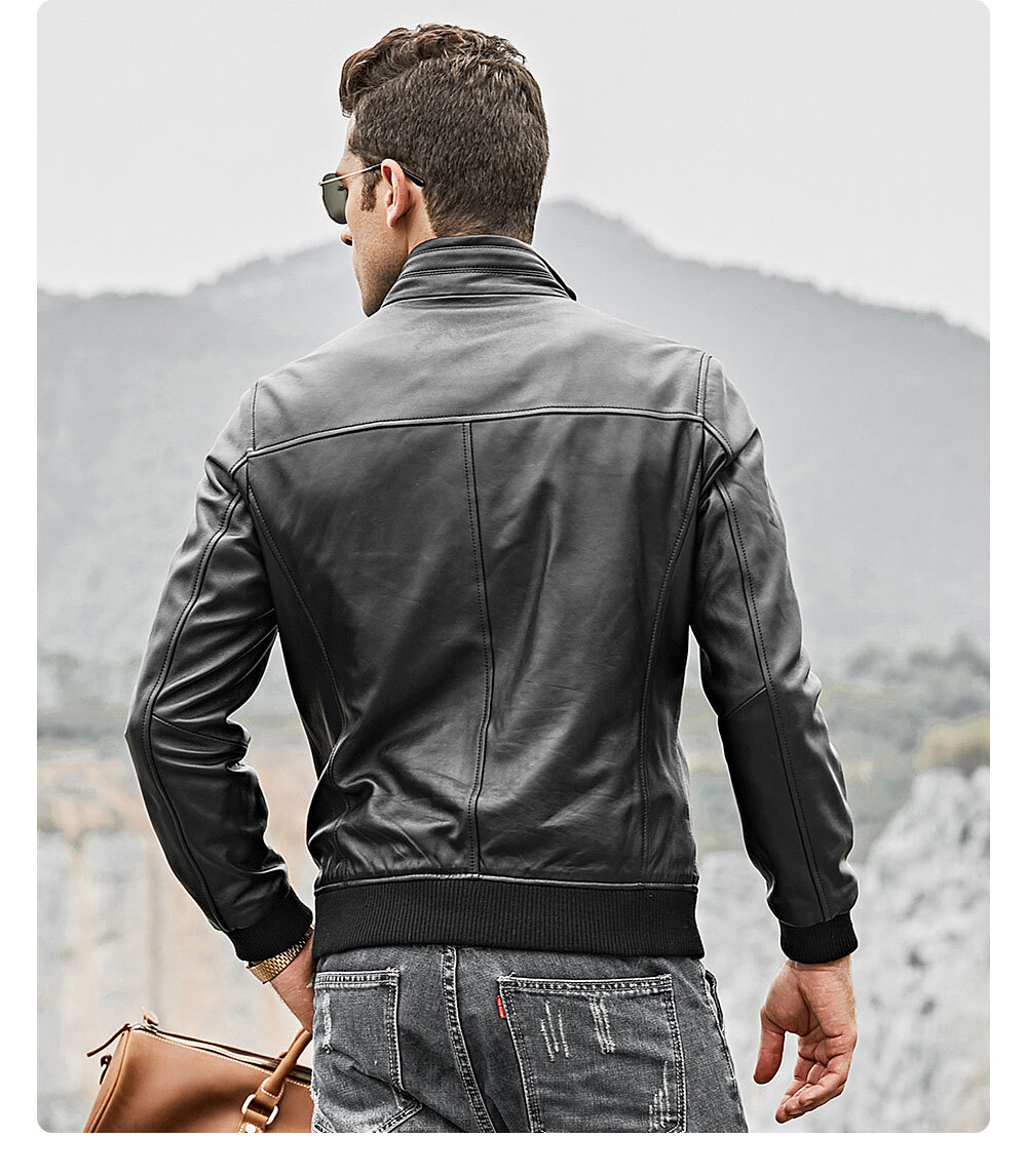 Men's Stand Collar Leather Motorcycle Jacket 17 Buy stand collar flavor leather motorcycle jacket| stand collar flavor leather motorcycle jacket brands