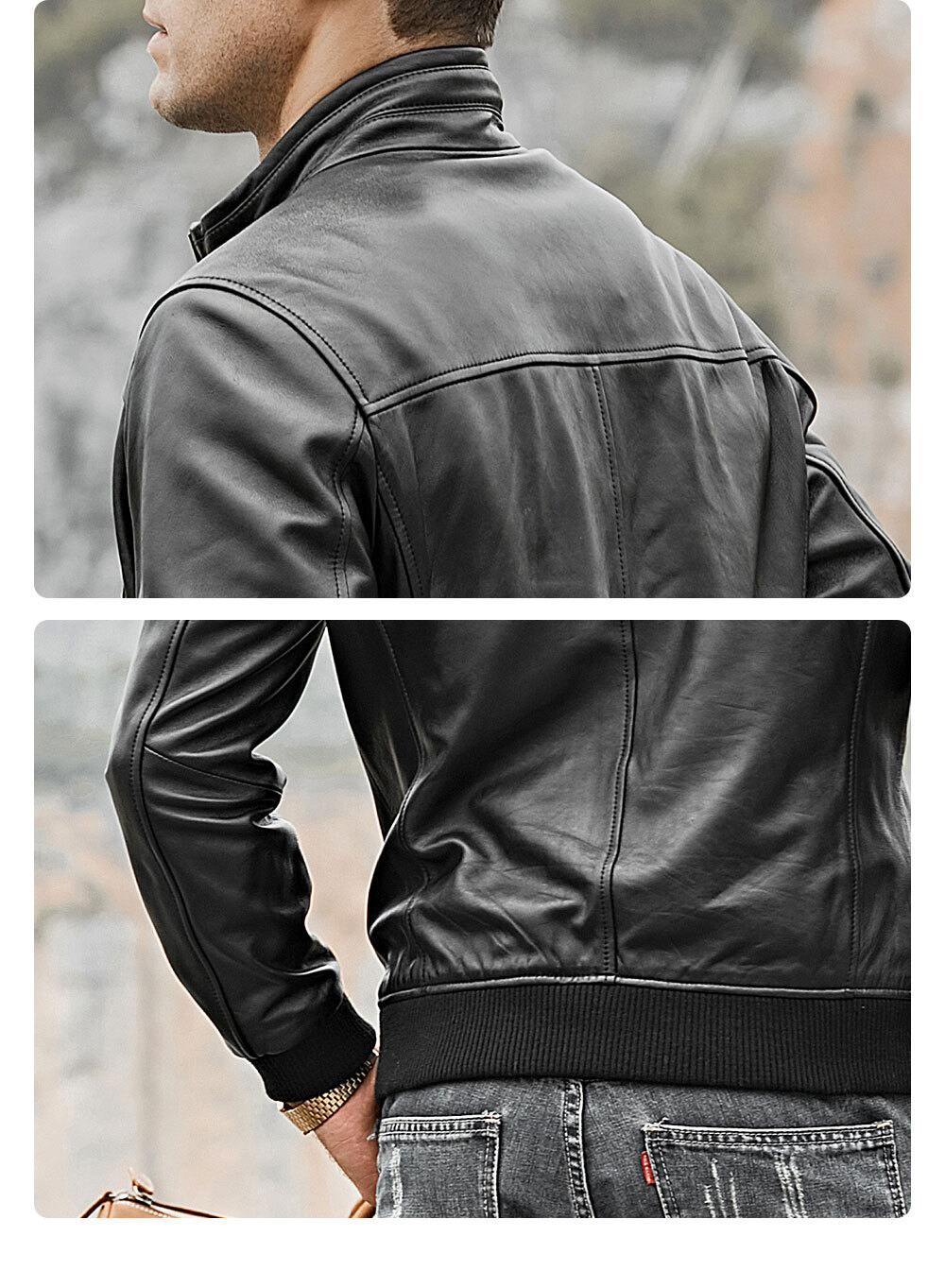 Men's Stand Collar Leather Motorcycle Jacket 17 Buy stand collar flavor leather motorcycle jacket| stand collar flavor leather motorcycle jacket brands