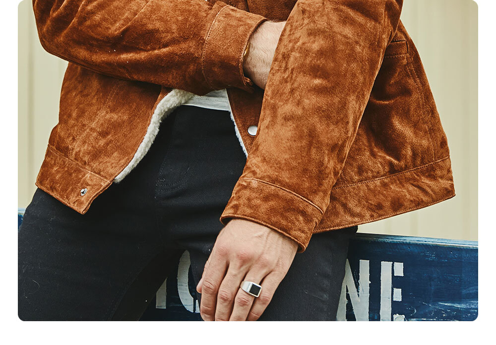 Men's Borwn Leather Denim Jacket with Faux Fur Lining MXGX292 100% polyester flavor leather denim jacket brands| fashion 100% polyester flavor leather denim jacket