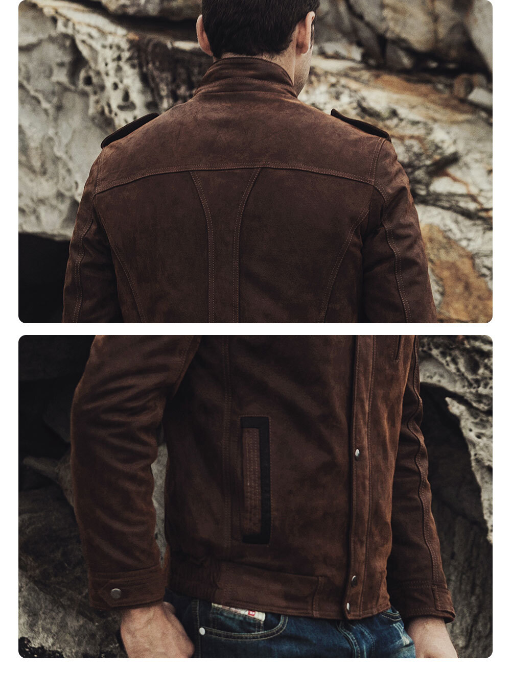 Men's Leather Jacket Brown Biker with multi Pockets M2017-20 Fashion flavor leather jacket brown biker| 100% polyester flavor leather jacket brown biker brands