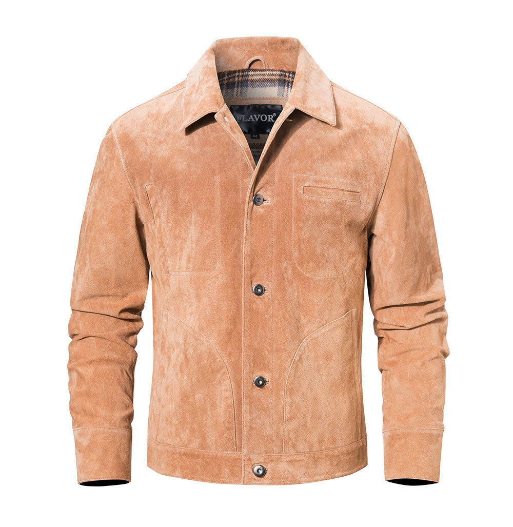 New Men's Genuine Leather Jacket Suede Real Pigskin Denim Coat for Men MXGX20-7 
