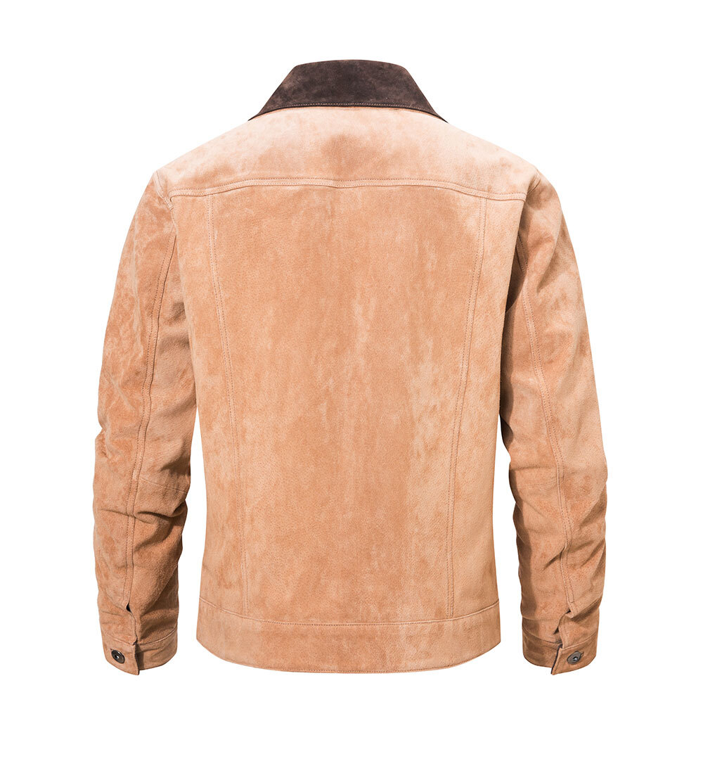 New Real Leather Jacket with Pigskin Leather Denim Jacket Brown Coat For Men MXGX20-9 