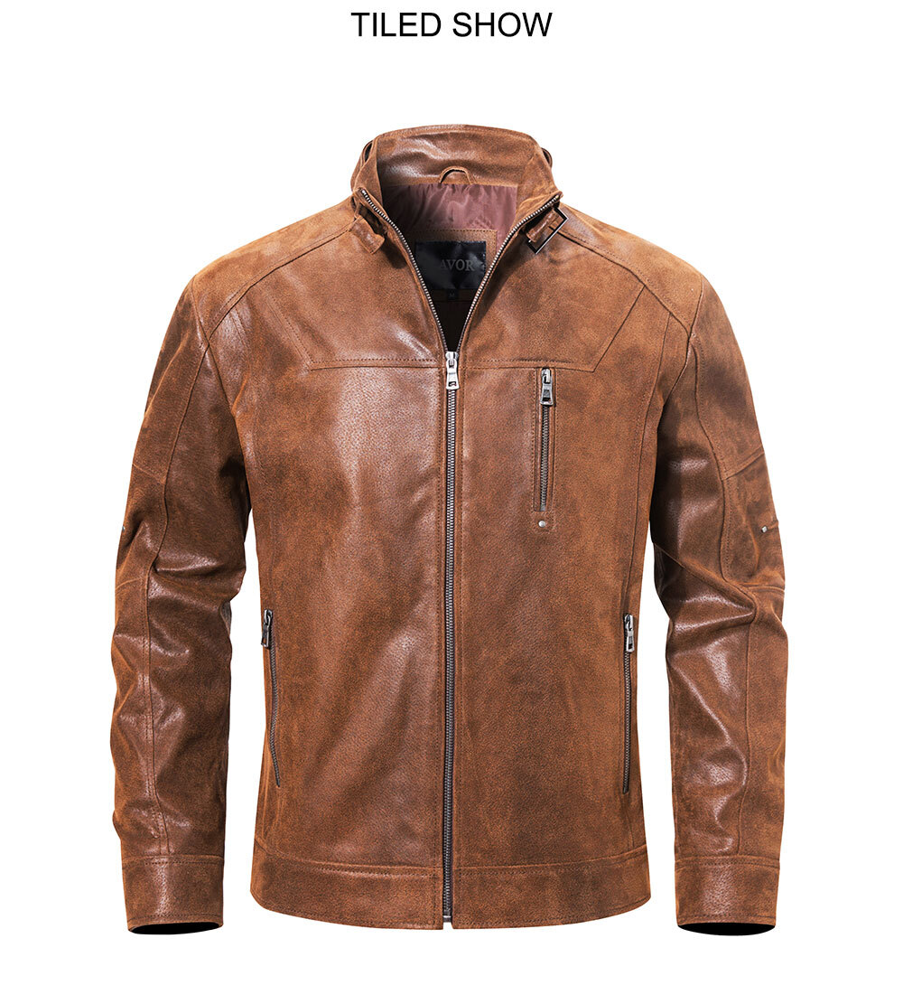New Men's Vintage Pigskin Real Leather Jackets Men Autumn Coat Motorcycle Jacket MXGX315 