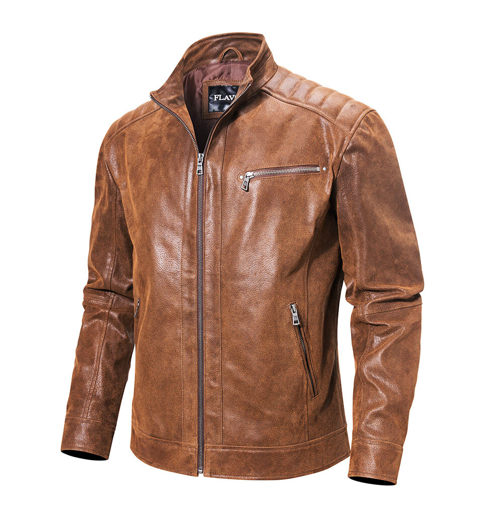 New Men's Real Leather Jacket with Genuine Pigskin Leather Motorcycle Jacket Coat Men MXGX316 