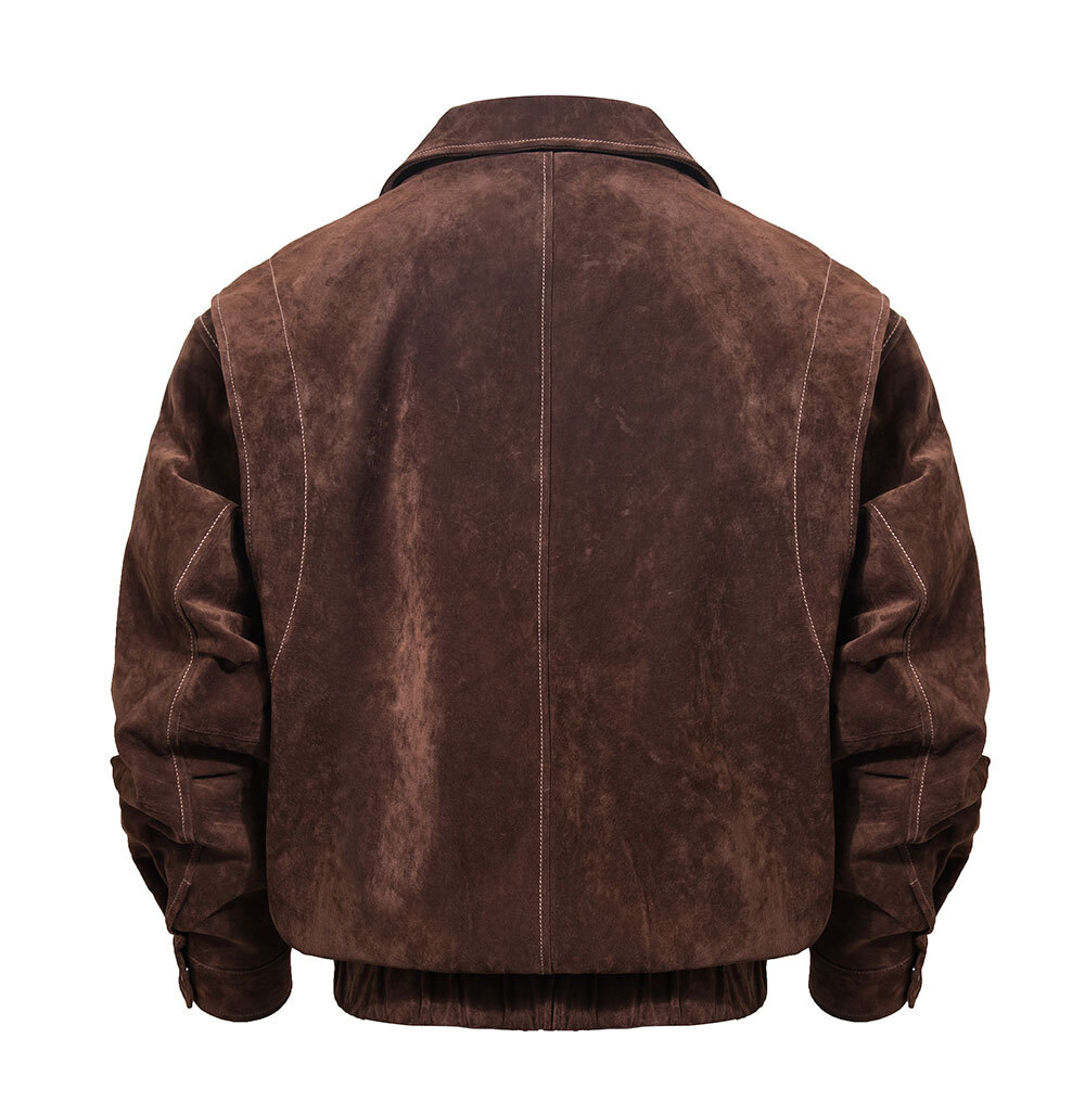 FLAVOR Men Genuine Leather Bomber Jacket Casual Fall Winter Jacket Brown MXGX24-6 Buy genuine jacket brown biker| lambskin leather bomber jacket brands