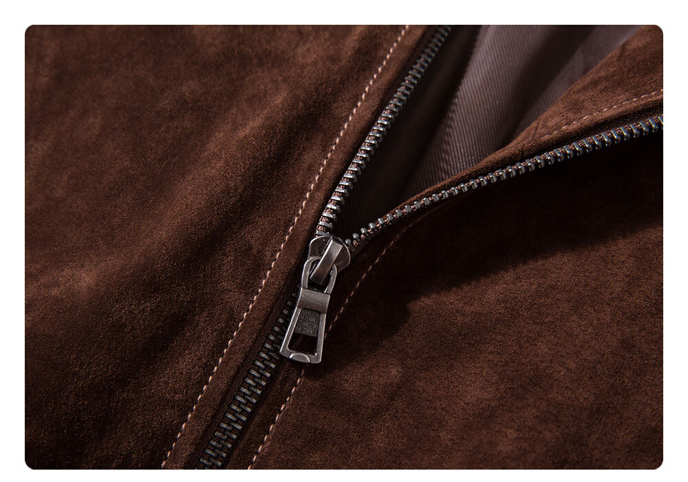 FLAVOR Men Genuine Leather Bomber Jacket Casual Fall Winter Jacket Brown MXGX24-6 Buy genuine jacket brown biker| lambskin leather bomber jacket brands