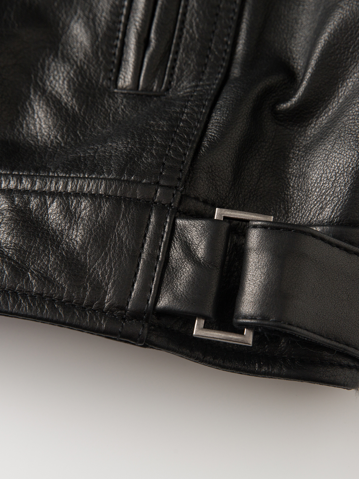 FLAVOR Mens Vintage Genuine Leather Motorcycle Jacket Riding Coat with Zipper Cuffs MXGX25-1 