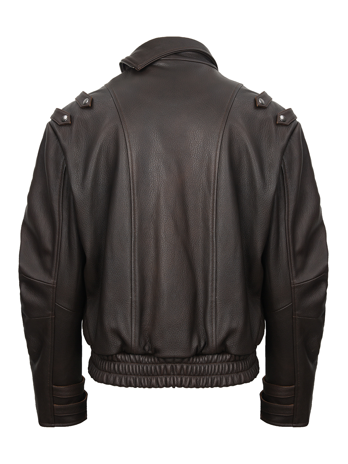 FLAVOR Mens Genuine Leather Motorcycle Jacket Short Stand-Up Collar Biker Jacket Curved Sleeve Design MXGX25-3 