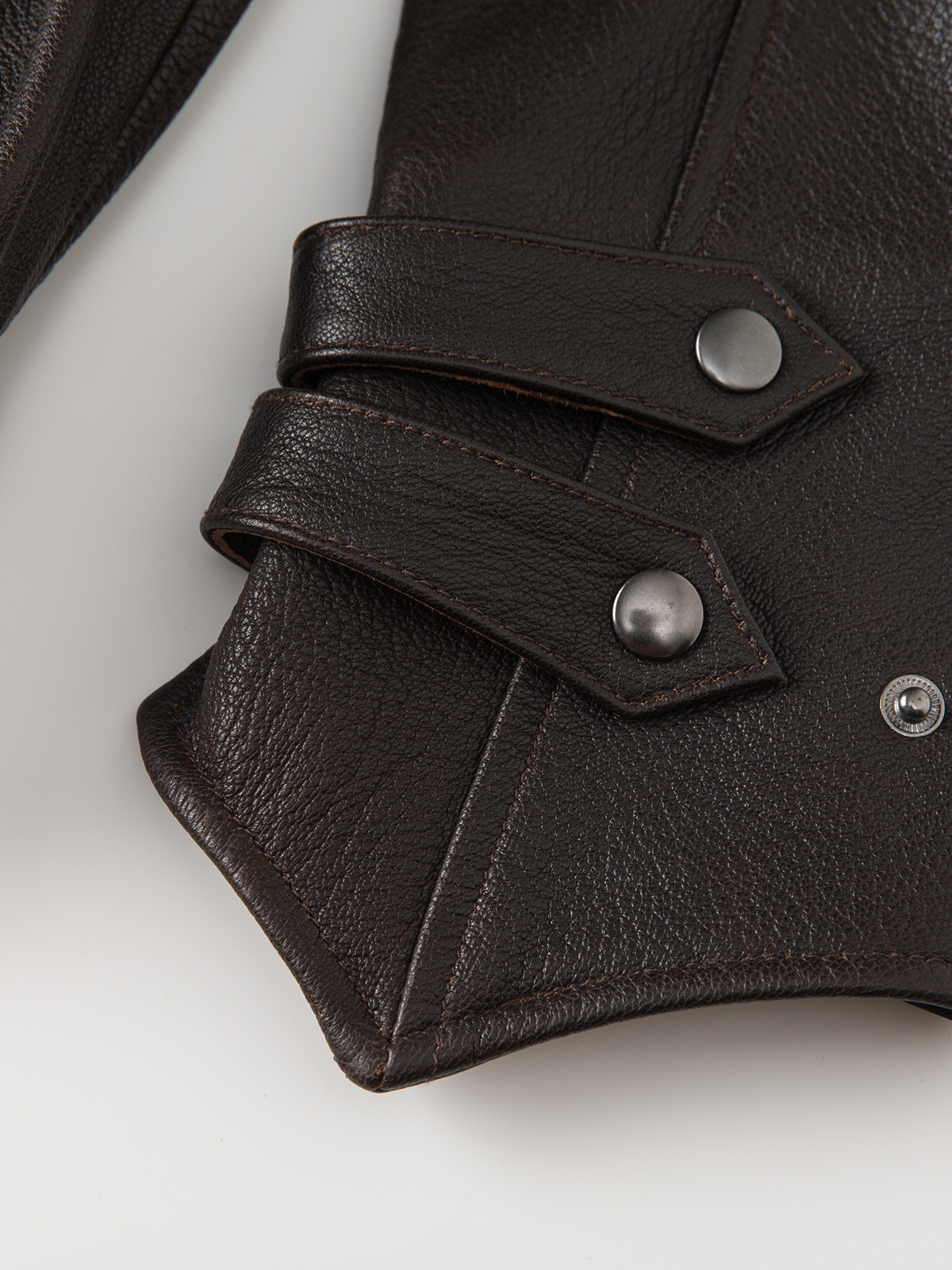 FLAVOR Mens Genuine Leather Motorcycle Jacket Short Stand-Up Collar Biker Jacket Curved Sleeve Design MXGX25-3 