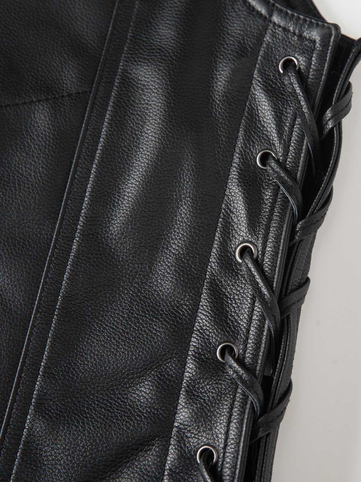 FLAVOR Mens Genuine Leather Motorcycle Rider Vest with Adjustable Sides Black MXGX25-9 