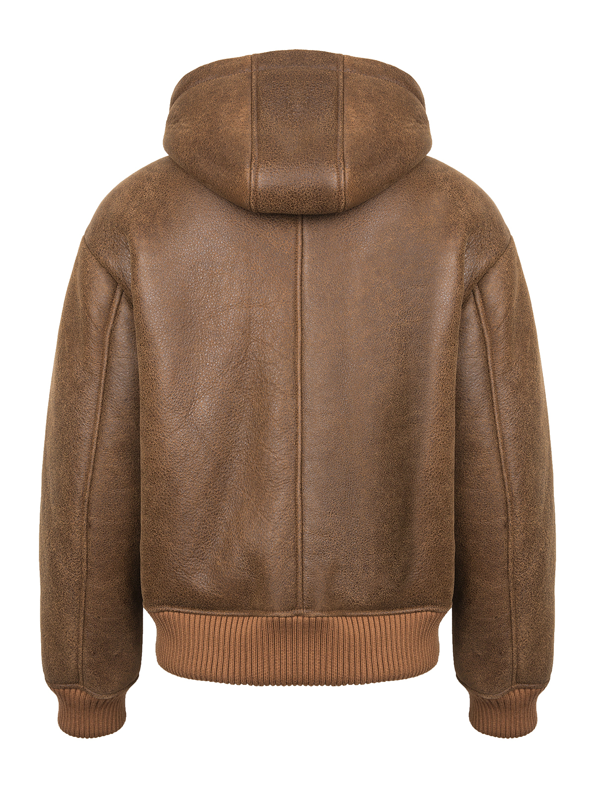 FLAVOR Mens Genuine Shearling Bomber Leather Jacket Hooded Casual Winter Coat MXGX25-28 