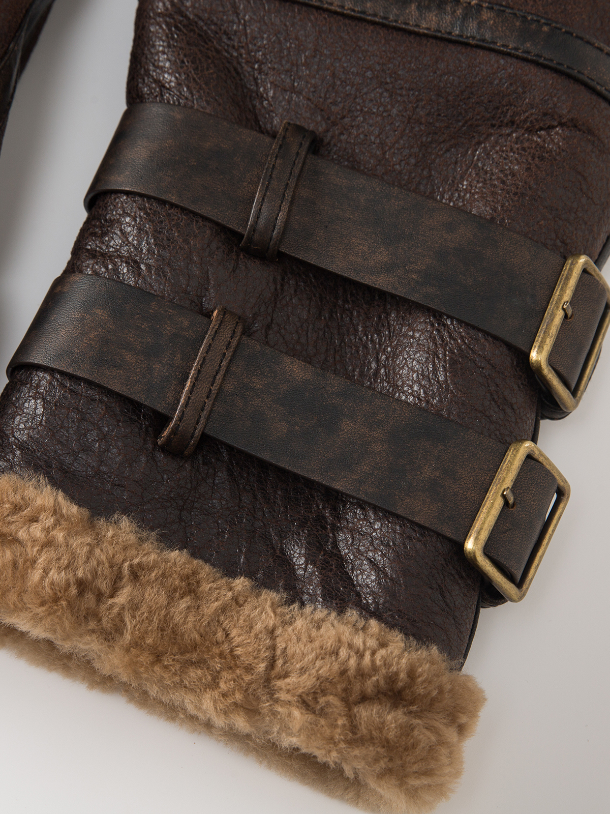 FLAVOR Mens Real Shearling Bomber Jacket Aviator Leather Winter Jacket MXGX25-29 